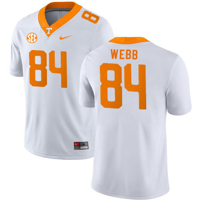 Men #84 Kaleb Webb Tennessee Volunteers College Football Jerseys Stitched Sale-White - Click Image to Close